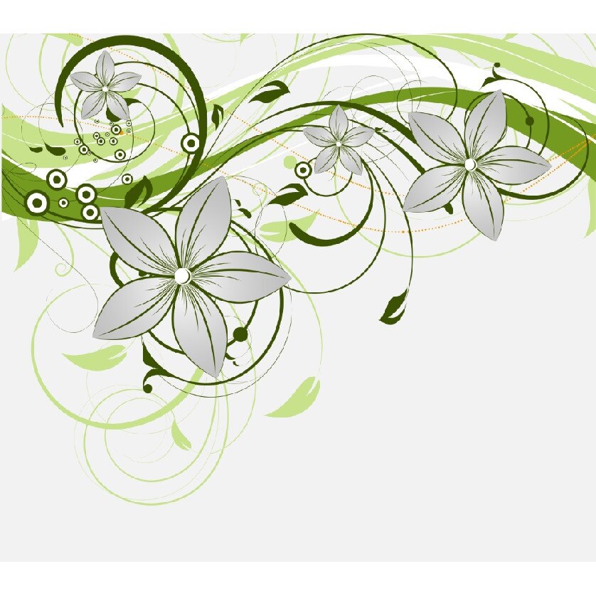 Fototapet Flori gri 2 (270 x 255 cm)